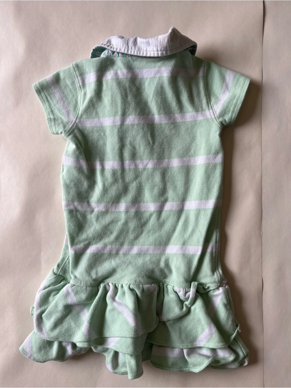 Ralph Lauren Girls' Mint Green Polo Ruffle Dress